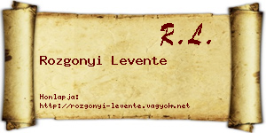 Rozgonyi Levente névjegykártya